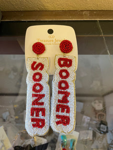 Boomer Sooner Beaded Earrings