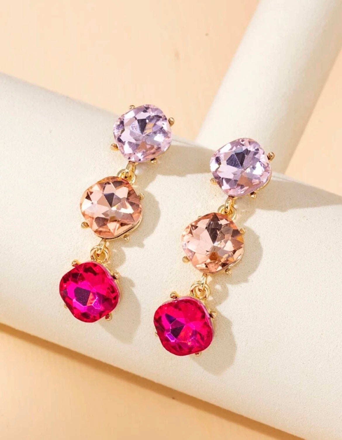 Round Cut Rhinestone Earrings