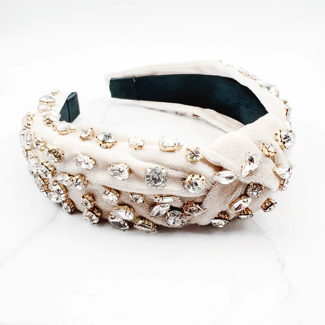 Cream Crystal Headband