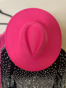 Bright Pink Wide Brim Hat