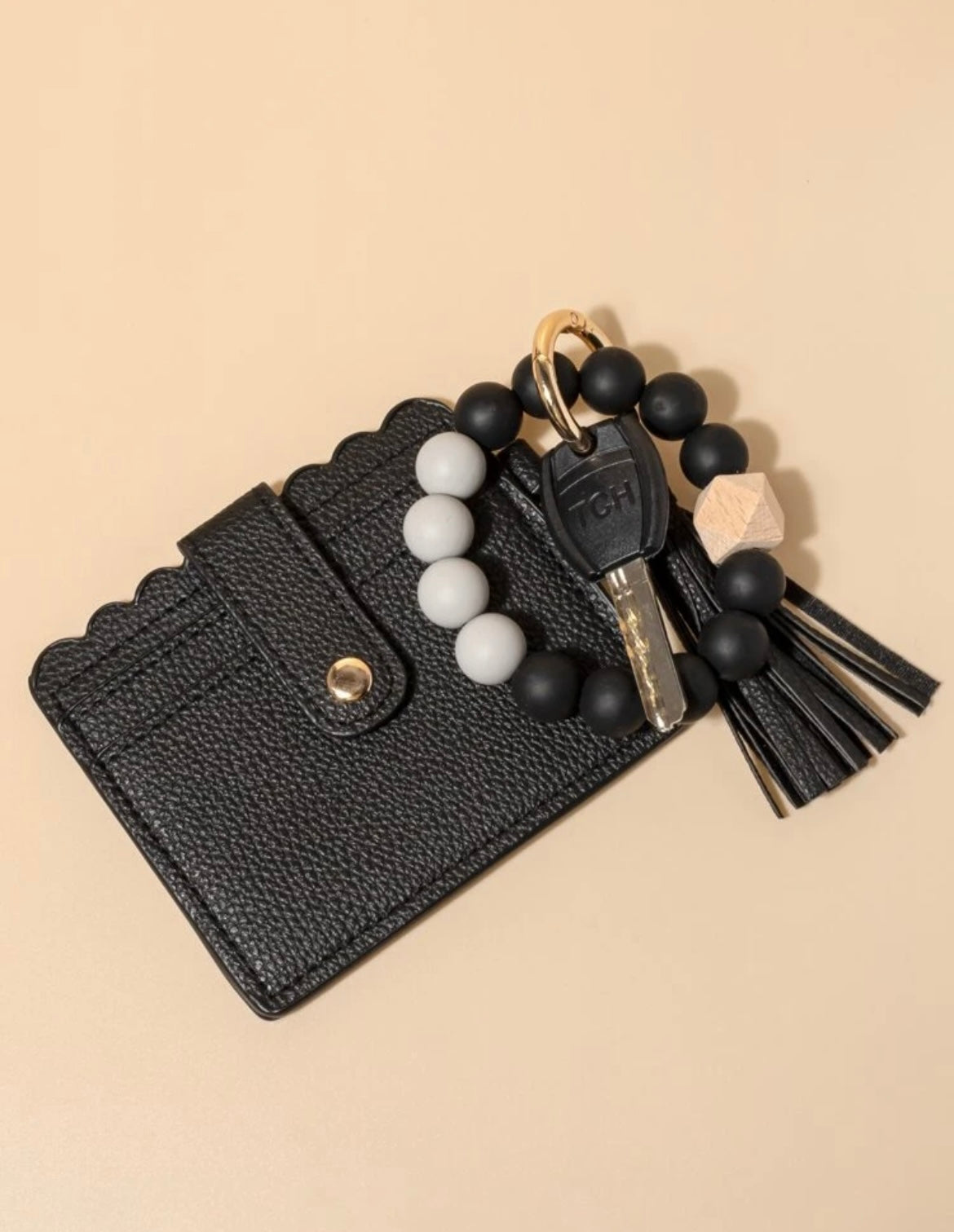 Beaded Ring Keychain Wallet