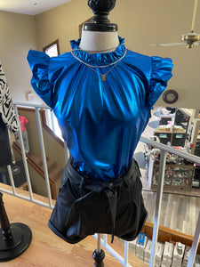 Royal Blue Metallic Top