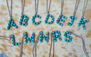 Turquoise Initial Necklace