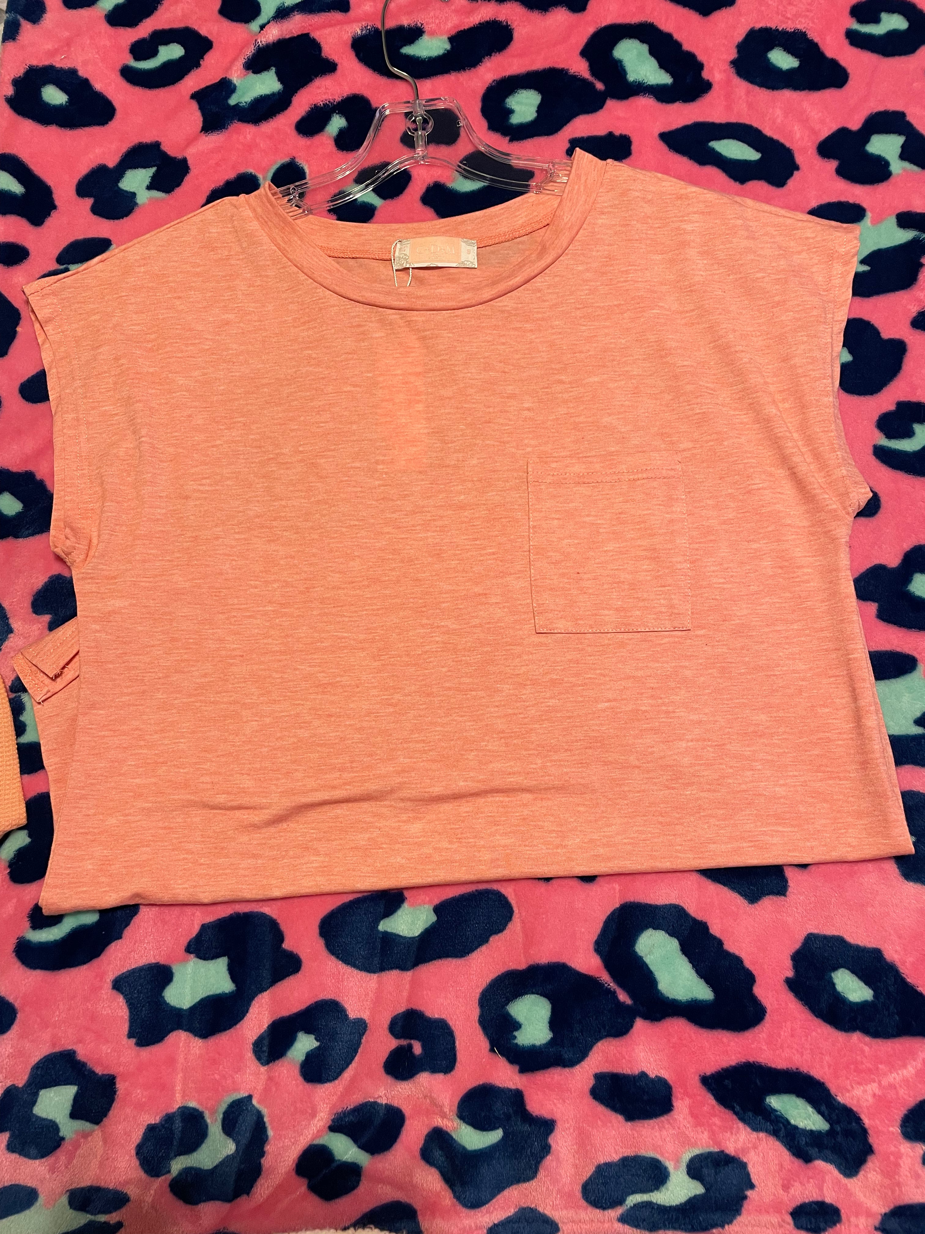 Coral Pocket Tee