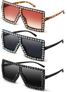 Crystal Rhinestone Square Sunglasses