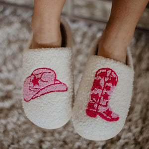 Boot & Cowgirl Hat Slippers