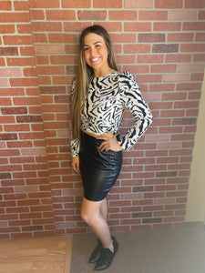 Zebra print cut out blouse