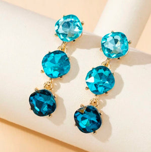 Round Cut Rhinestone Earrings