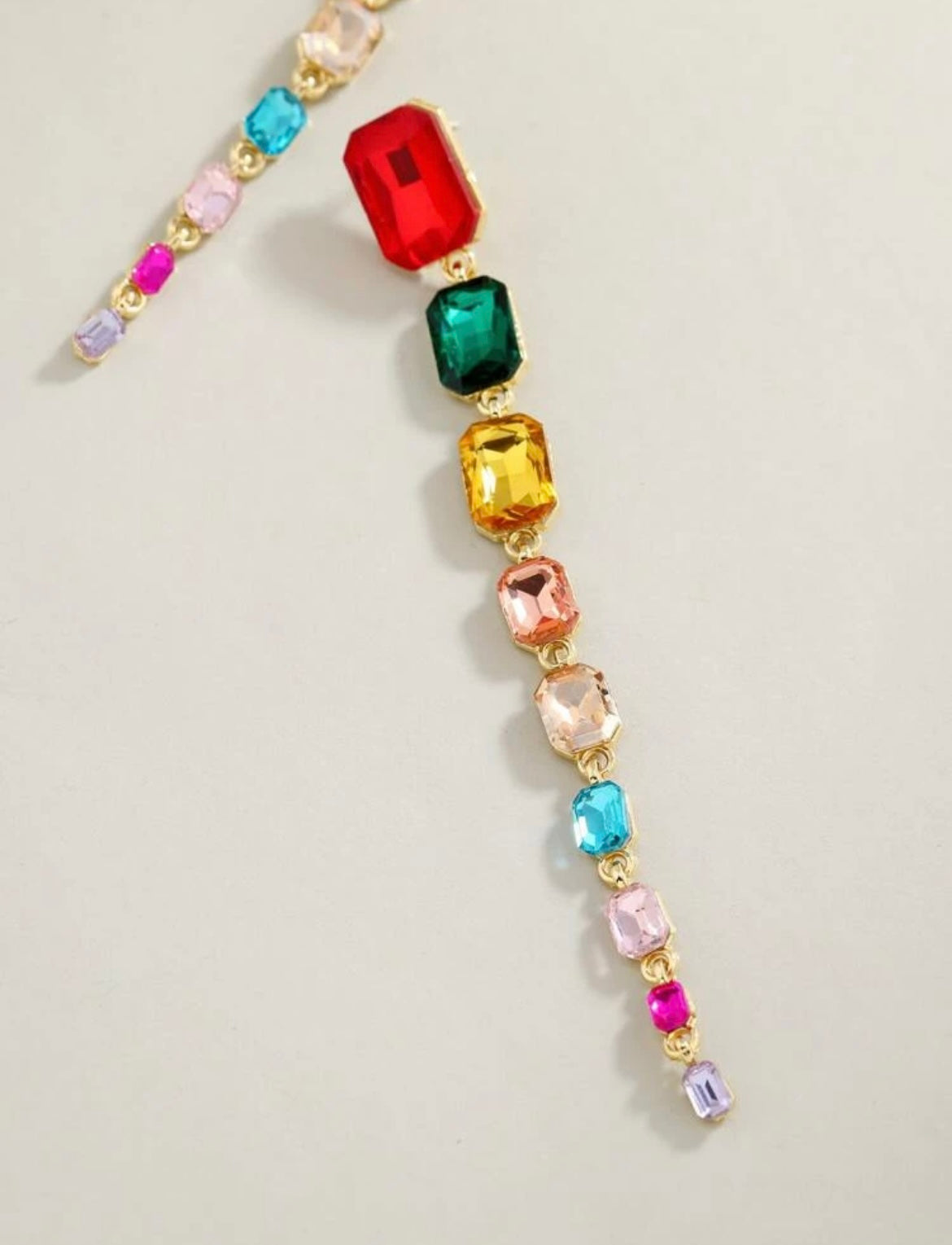 Multi-color Gem Drop Earrings