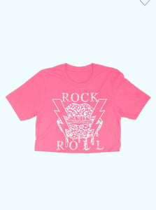 Rock & Roll Leopard Lips Crop Tee