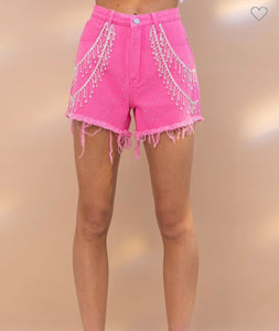 Hot Pink Gem Rhinestone shorts