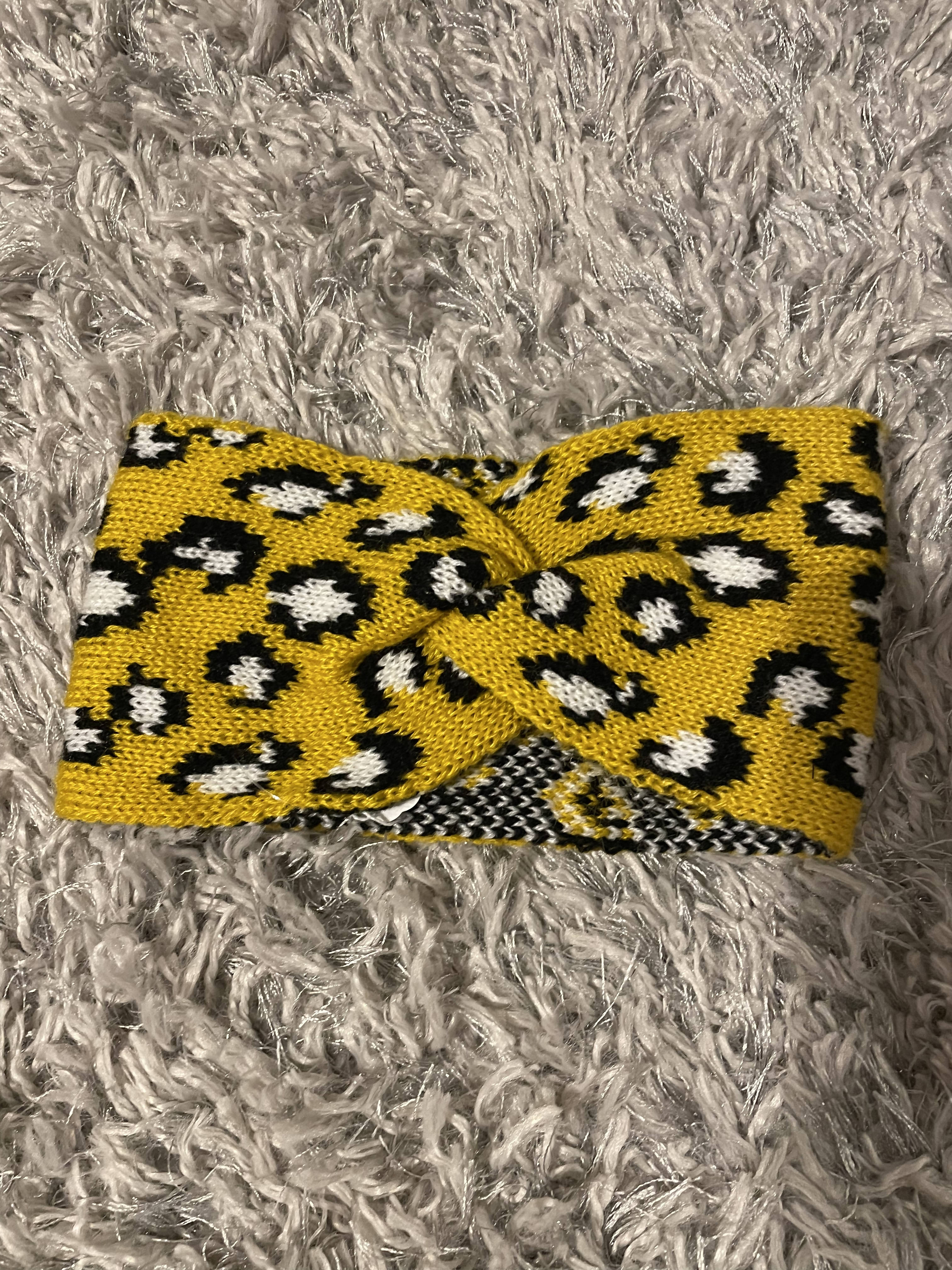 Mustard Leopard Head Wrap