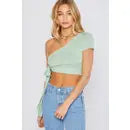 Sage Wrap Crop Top