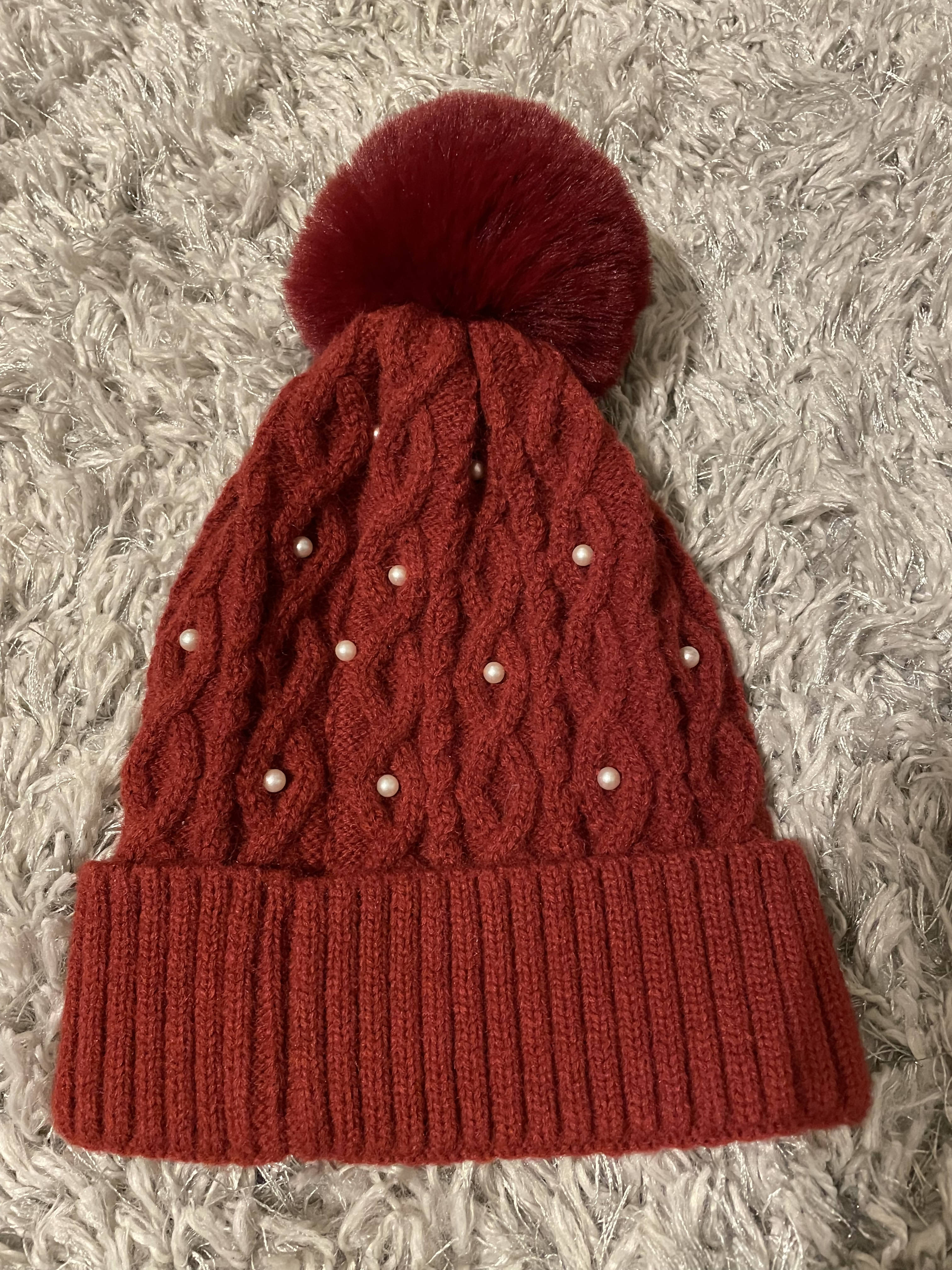 Maroon Pearl Beanie